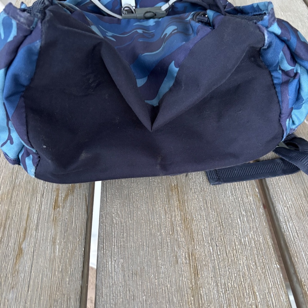 Pottery Barn Kids Blue Camo Backpack with Gray Straps - Picture 2 of 6